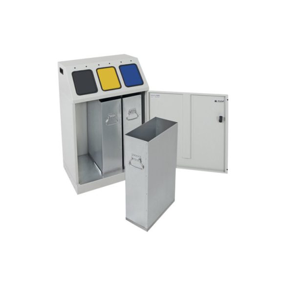 Szelektív hulladékgyűjtő belső tartállyal 3x30 L 580 x 380 x 920 mm