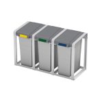 Műanyag hulladékgyűjtő 3x38 L 1065x395x560  mm