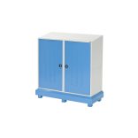 Hordó- és kiskannatartó állvány, 2 ajtós veszélyesanyag-tároló