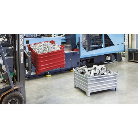 Nagy teherbírású, egymásra rakható tároló, 1000x1200x500 mm, 