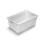   Műanyag, egymásra rakható tároló, 80 l, 760 x 500 x 320 mm, natúr 