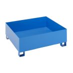   Felfogótálca 1200 x 1200 x 415 mm, engedéllyel, kék porszórt bevonattal, rácsrostély nélkül