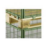 Acélcső rácsos raklapkeret 1 hosszanti oldal, félig lehajtható 1800 mm magas, 1000 x 1200 mm