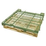 Acélcső rácsos raklapkeret 1 hosszanti oldal, félig lehajtható 1800 mm magas, 1000 x 1200 mm