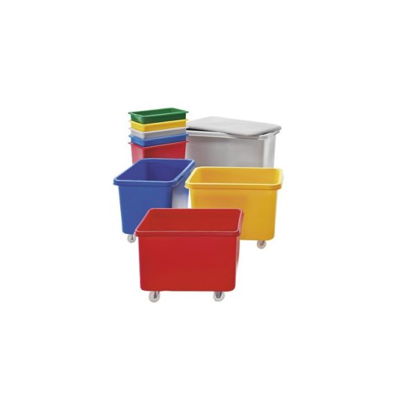 Polietilén, négyszögletes tároló, mobil, űrtartalom 135 l