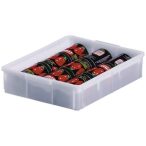   Műanyag, egymásra rakható tároló, 9,4 l, 428 x 307 x 88 mm, natúr 