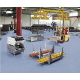 Tároló hosszú árukhoz 2 hosszanti fallal, 1200x800x600 mm, horganyzott