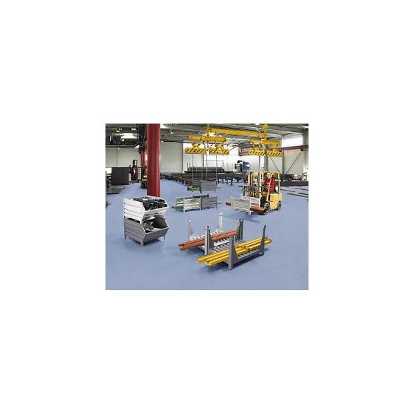 Tároló hosszú árukhoz 2 hosszanti fallal, 1200x800x600 mm, horganyzott