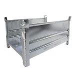 Tároló hosszú árukhoz 2 hosszanti fallal, 1200x1000x600 mm, horganyzott