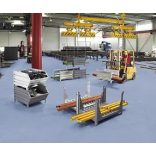 Tároló hosszú árukhoz 2 hosszanti fallal, 1200x1000x600 mm, horganyzott