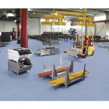 Tároló hosszú árukhoz 4 sarokoszloppal, 1000x800x600 mm, horganyzott