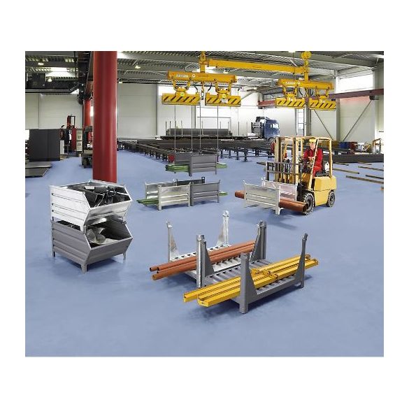 Tároló hosszú árukhoz 4 sarokoszloppal, 1000x800x600 mm, horganyzott