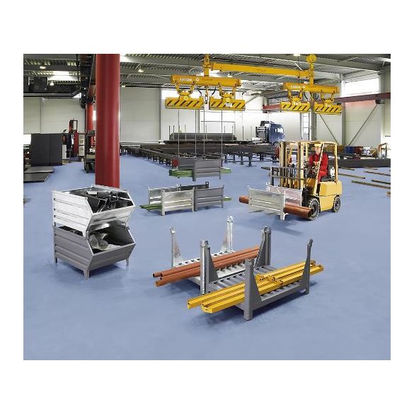 Tároló hosszú árukhoz 4 sarokoszloppal, 1200x1000x600 mm, horganyzott