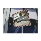   Forgalmi tükör, tükör biztonsági üvegből, piros fényvisszaveréssel 600x400 mm 