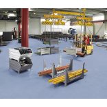 Tároló hosszú árukhoz 4 sarokoszloppal, 1000x800x600 mm, szürke