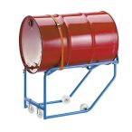   Hordóbillentő 200 literes hordóhoz, 2 beálló görgő, 2 tengelyes görgő