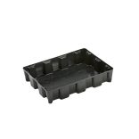 PE kannatartó raklaptálca, 60 l-es, rostéllyal