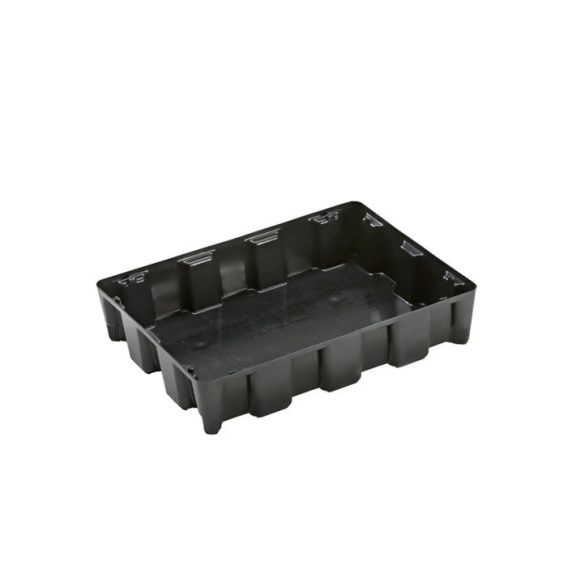 PE kannatartó raklaptálca, 60 l-es, rostéllyal