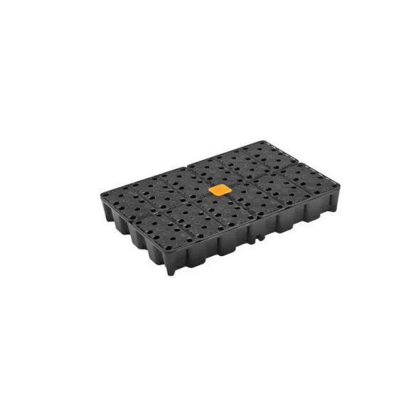 PE kannatartó raklaptálca, 120 l-es, rostély nélkül