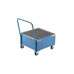   Mobil felfogótálca acéllemezből,  800 x 800 mm, 1 db 200 l-es hordó álló helyzetben, porszórt bevonattal, világoskék színben