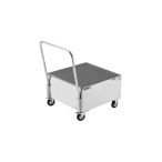   Mobil felfogótálca acéllemezből,  800 x 800 mm, 1 db 200 l-es hordó álló helyzetben, tűzihorganyzott