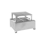 Acél felfogótálca IBC/KTC tartálykonténerekhez, 1 db 1000 l-es konténerhez, tűzihorganyzott