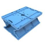 Összehajtható doboz, űrtartalom  fedél nélkül, egymásra rakhatók, 65 l, 400x600x320 mm (kék)
