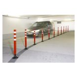 Rugalmas lezáróoszlop, fényvisszaverő csíkkal, magasság 450 mm