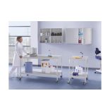 Mobil asztal laborokba, rakodópolccal, szé x mé x ma 1500 x 750 x 900 mm, teherbírás 200 kg