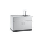   Laboratóriumi mosogató, polipropilén (PP) asztallap / mosogatótálca, 910 x 750 x 900 / 1285 mm