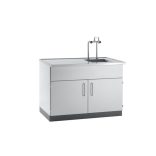 Laboratóriumi mosogató, polipropilén (PP) asztallap / mosogatótálca, 1210 x 750 x 900 / 1285 mm