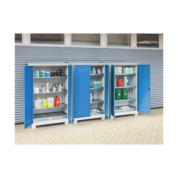 Felfogótálcás szekrény kültéri tároláshoz, 2 100 x 1 200 x 600 mm 