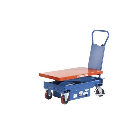 Elektromos emelőlapos kocsi, emelési tartomány 485 – 1 000 mm, teherbírás 1 000 kg