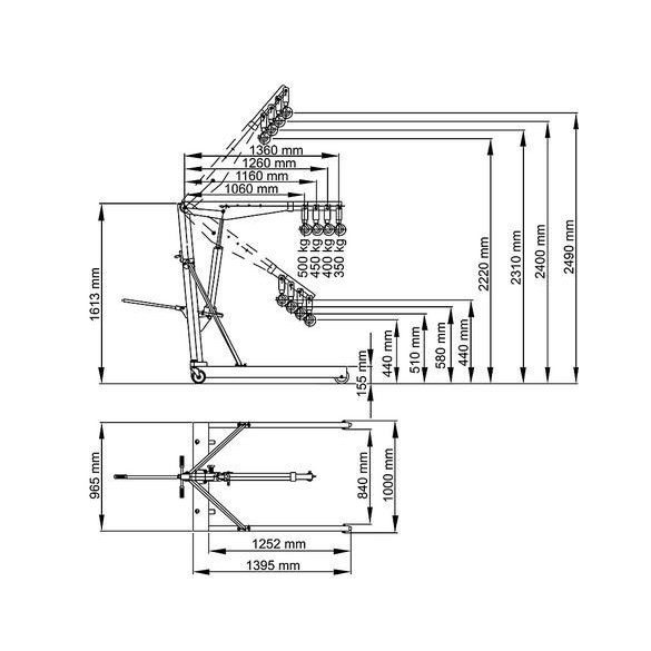 EKB kézi hidraulikus zsíráfemelő,  500 kg