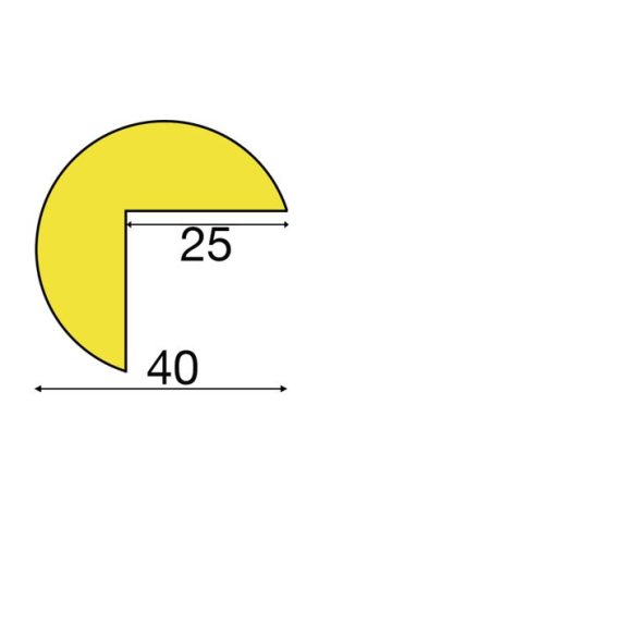 Sarokvédő, A típus, 1 m-es darab, fekete / sárga 