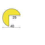 Sarokvédő, A típus, vágás egyedileg, folyóméterenként, fekete / sárga 