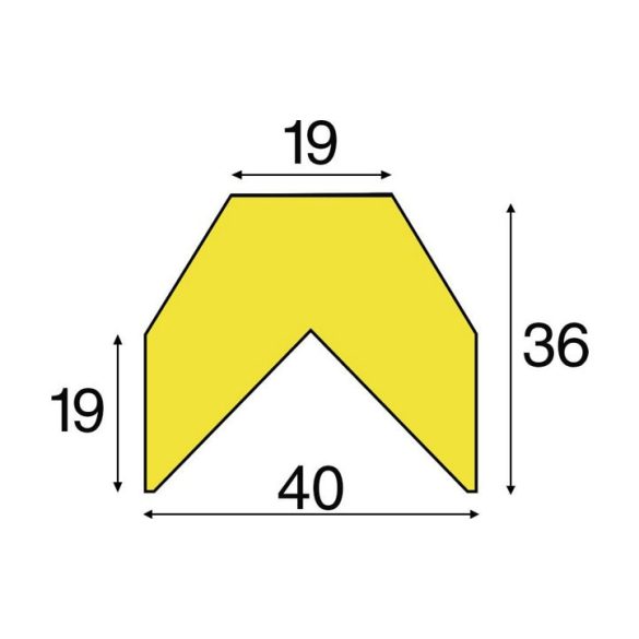 Knuffi® sarokvédő, AA típus, vágás egyedileg, folyóméterenként, fekete / sárga