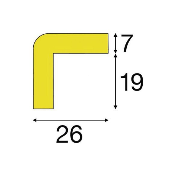 Sarokvédő, E típus, 1 m-es darab, öntapadó fekete / sárga 