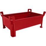 Egymásra rakható acéllemez tároló, alacsony típus, 500x800x200 mm, teherbírás 1000 kg