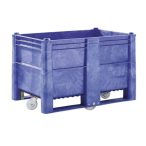   Nagyméretű polietilén tartály konténer 4 kerékkel 1200x800x740 mm (kék) 500 L