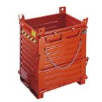   Nyitható aljú tároló, acélfalakkal, 2 billenőlemez, térfogat 0.78 m³ 1000x800x1260 mm