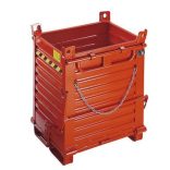 Nyitható aljú tároló, acélfalakkal, 2 billenőlemez, térfogat 0.78 m³ 1000x800x1260 mm