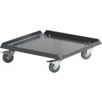   Görgős alváz acéllemezből, szürke, 4 beálló görgő, 2 rögzítővel 