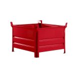 Egymásra rakható, zárt falú tároló, 800x1000x500 mm, teherbírás 2000 kg