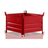 Egymásra rakható, zárt falú tároló, 800x1000x600 mm, teherbírás 500 kg