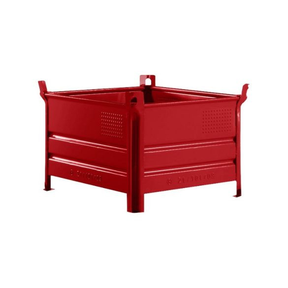 Egymásra rakható, zárt falú tároló, 800x1000x600 mm, teherbírás 1000 kg