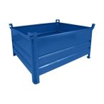   Egymásra rakható, zárt falú tároló, 1000x1200x600 mm, teherbírás 1000 kg