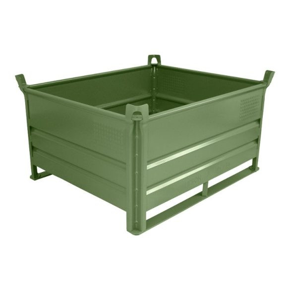 Egymásra rakható tároló talpakkal, 1000x1200x500 mm, teherbírás 500 kg