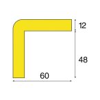 Sarokvédő, H+ típus, 1 m-es darab, fekete / sárga 