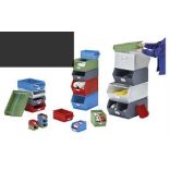 Nyitott tárolódoboz acéllemezből, térfogat 2,6 liter, 148x240x130 mm, festett